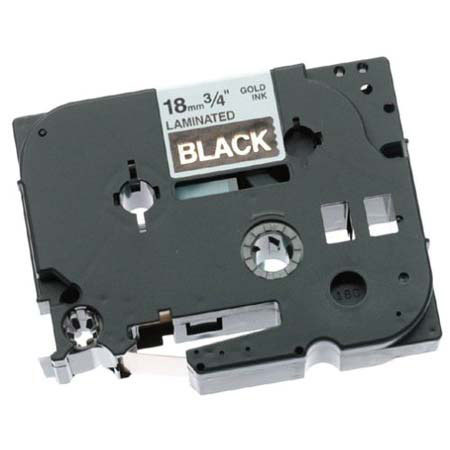 Brother TZ344 3/4in x 26.2 Ft Gold on Black for P-Touch