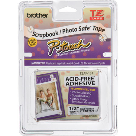 Brother 1/2" Black Print On Clear Tape with Acid-Free Adhesive