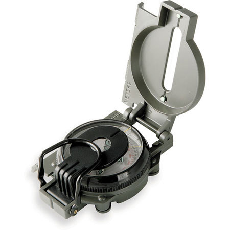 Brunton Lensatic Sighting Compass, Green Metal Body