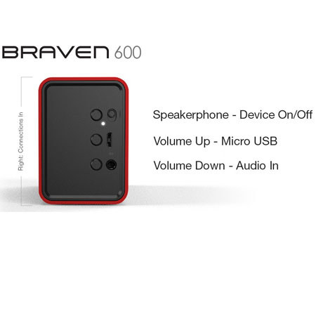 Braven 600 Wireless Speaker/Speakerphone/Mobile Phone Charger, Moab Red