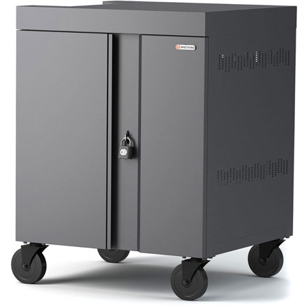 Bretford 16-Device CUBE Charging Cart for Chromebooks, Laptops&Tablets, Charcoal