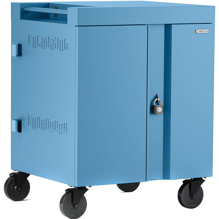 Bretford 32-Device CUBE Charging Cart for Chromebooks, Laptops & Tablets, Sky