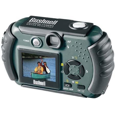 Bushnell Outdoor, 3.2 Megapixel, 4x Digital Zoom, Water Resistant Digital Camera, Green & Black Finish.
