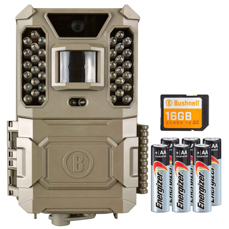 Bushnell Prime 24MP Full HD Low Glow Trail Camera with Memory Card and Battery, Brown