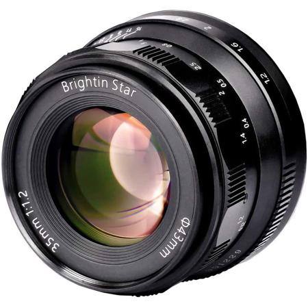 Brightin Star 35mm F1.2 APS-C Aperture Prime Lens for Sony E Cameras, Black