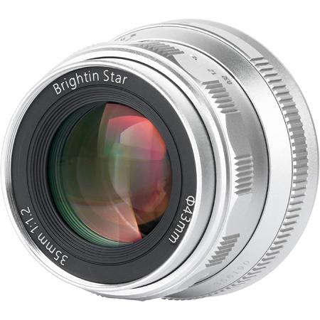 Brightin Star 35mm F1.2 APS-C Aperture Prime Lens for Fuji FX Cameras, Silver