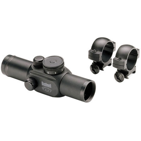 Bushnell 1 x 23mm Sportsman Series Scope for Handguns or Shotguns, Matte Black Finish with 6 M.O.A Red Dot Reticle.