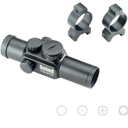Bushnell 730134 1 x 28mm Trophy Series Scope f/Handguns or Shotguns -Matte Bk