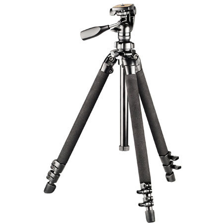 Bushnell Advanced 3-Section Aluminum Tripod with 3-Way Pan Head, Black