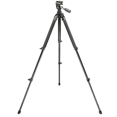 Bushnell Advanced 3-Section Aluminum Tripod with 3-Way Pan Head, Black