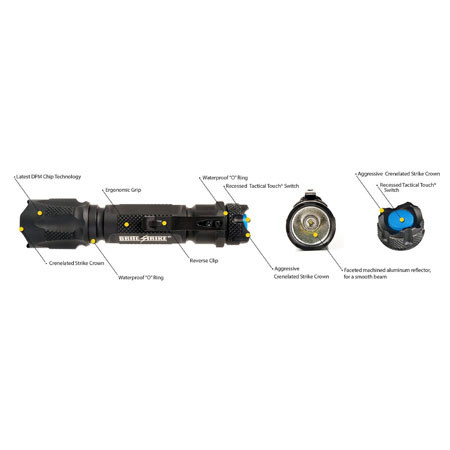Brite Strike BD180MH1C Tactical Blue Dot LED Flashlight