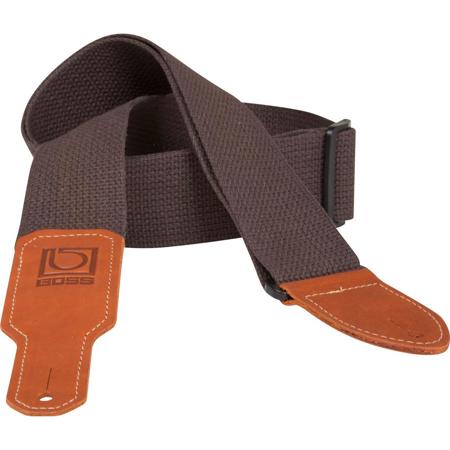 BOSS 2" Black Cotton Guitar Strap Brown