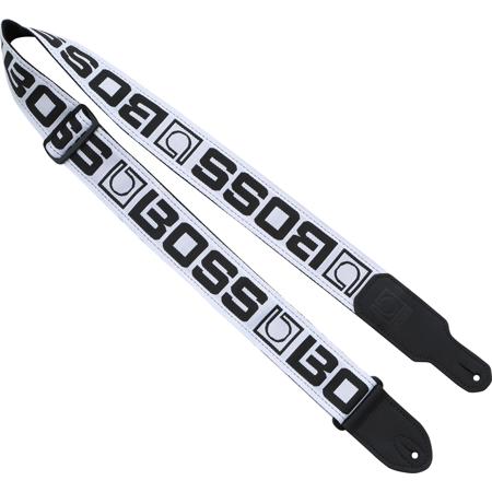 Boss BSM-20 2" Monogram Guitar Strap, White/Black