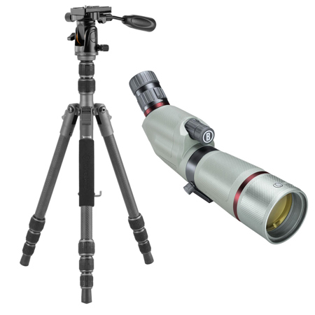 Bushnell 20-60x65 Nitro Porro Prism Angled Spotting Scope,w/VEO3 GO 204CP Tripod