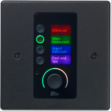 BSS EC-4BV Ethernet Controller with 4 Buttons and Volume, Europe Version, Black