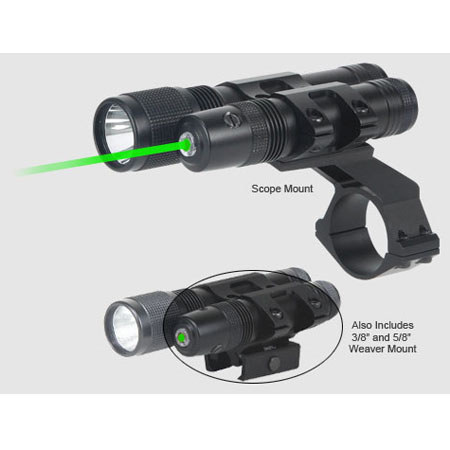 BSA Optics 532nm Green Laser Sight with Flashlight Scope