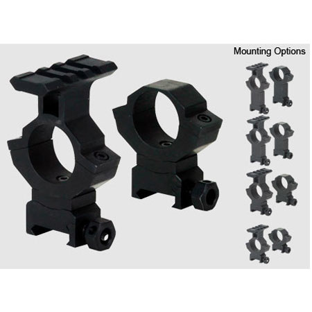 BSA Optics STS Tactical Steel Ring Mounting System, Matte Black