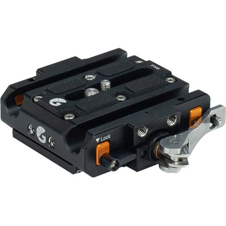 Bright Tangerine LeftField QR Baseplate with ARRI Dovetail Plate, Riser for Sony FX6