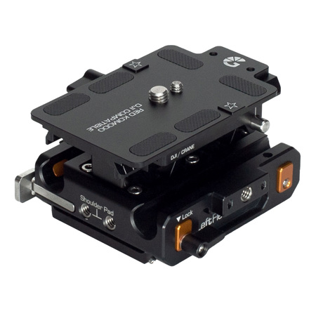 Bright Tangerine LeftField QR Baseplate w/DJI RS 2/3 Riser & ARRI Dovetail Plate