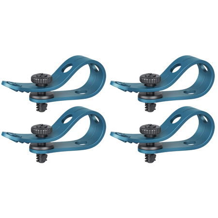 Bright Tangerine Loom Cable Tidy 1/4"-20 Blue 4-Pack