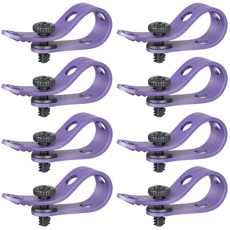 Bright Tangerine Loom Cable Tidy 1/4"-20 Purple 8-Pack