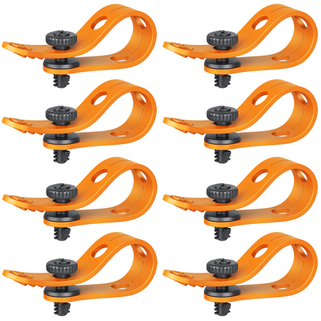 Bright Tangerine Loom Cable Tidy 1/4"-20 Orange 8-Pack