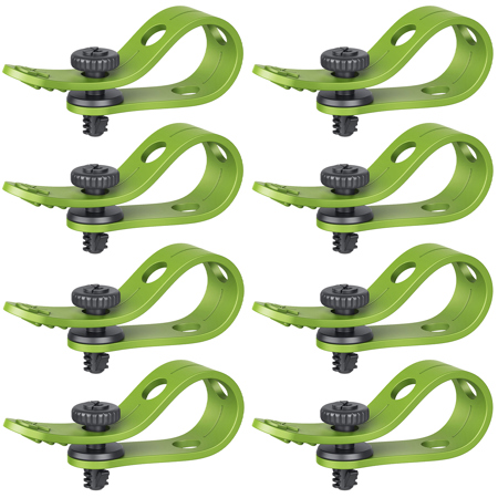 Bright Tangerine Loom Cable Tidy 1/4"-20 Green 8-Pack