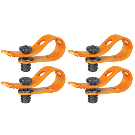 Bright Tangerine Loom Cable Tidy 3/8"-16 Orange 4-Pack