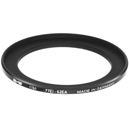 B + W Step-Up Adapter Ring 62mm Lens Thread to 77mm Filter Thread