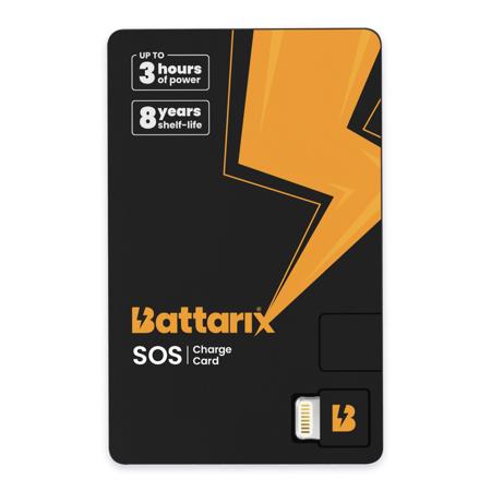 Battarix C30 SOS Charge Card with USB-C and iPhone Cable