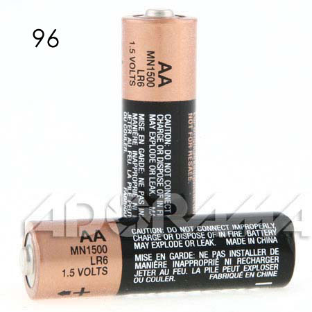 Duracell AA Battery, 1.5 volt Alkaline, Pack of 96 Batt