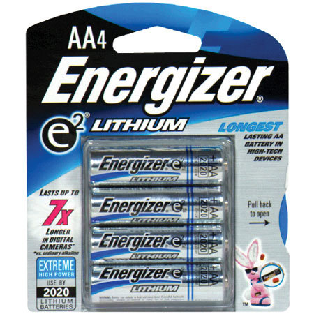 Energizer AA Batteries, 1.5 volt Lithium, Pack of Four.