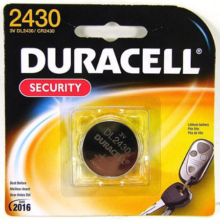 Duracell CR2430 3V 285mAh Coin Cell Lithium Battery