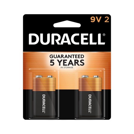 Duracell CopperTop 9 Volt Alkaline Battery, 2-Pack
