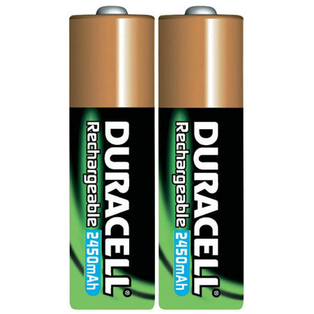 Duracell AA NiMH Batteries, 2450 mAh, Pack of 2