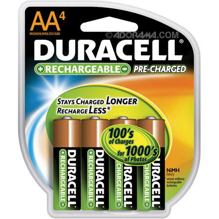 Duracell 2000mAh NiMH AA Batteries, 4 Pack
