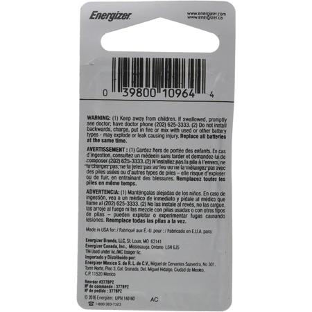 Energizer 377 1.5V Zero-Mercury Silver Oxide Battery