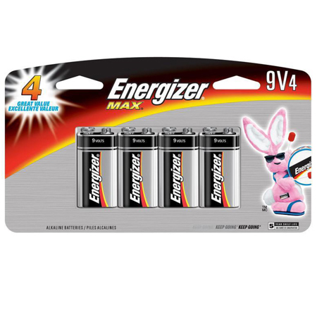 Energizer MAX 9V Alkaline Battery, 4-Pack