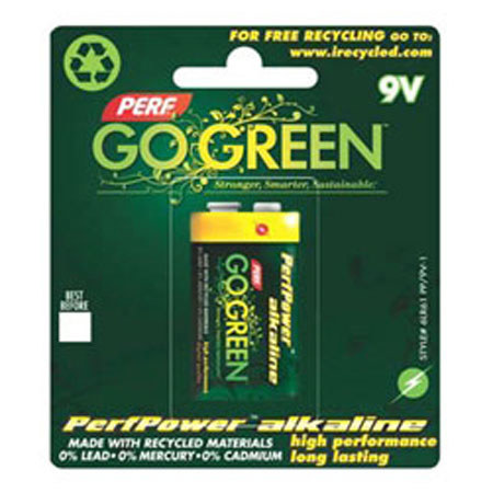 Perf Go Green 9 Volt Alkaline Battery