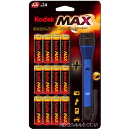 Kodak 24-Pack AA Max Alkaline Batteries with Flashlight