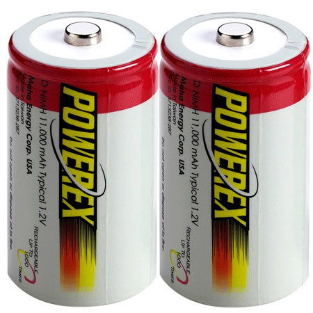 Maha PowerEx MH-2D110 "D" 11000mAh NiMH Rechargeable Batteries, 2 Pack