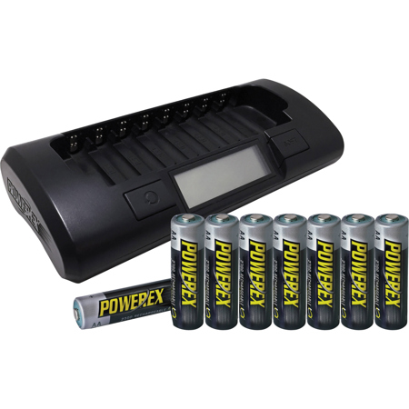 Maha PowerEx MH-C801D Eight Cell 1-Hr Charge W/Maha PowerEx AA Rechargeable 8 PK