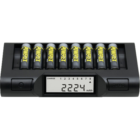 Maha MH-C980 8-Cell Turbo Charger-Analyzer with 8 Powerex PRO AA NiMH Batteries