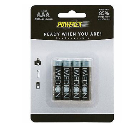 Maha PowerEx 950mAh AAA IMEDION Rechargeable Batteries, 4 Pack