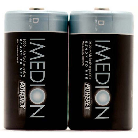 Maha 9500mAh IMEDION "Ready When You Are!" Rechargeable "D" Batteries, 2 Pack
