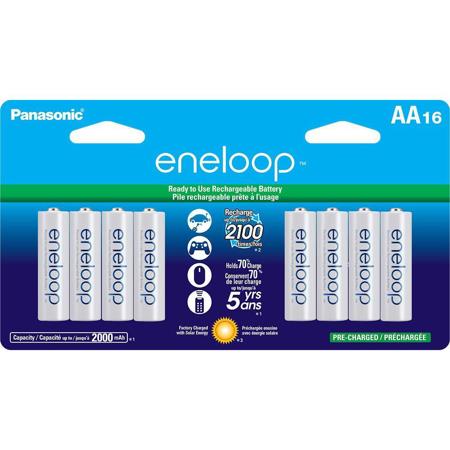 Panasonic Eneloop AA 2000mAh Ni-MH Rechargeable Battery, 16-Pack
