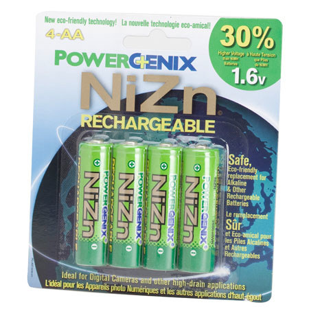 PowerGenix AA Rechargable NiZn Batteries, 4-Pack
