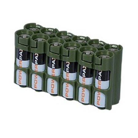 PowerPax Storacell by Powerpax "AA" 12 Pack Battery Caddy, Military Green