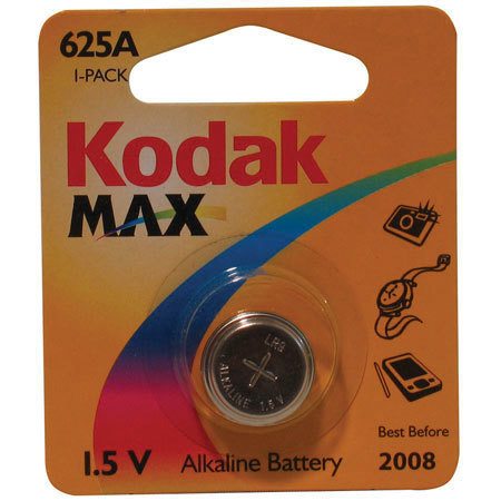 Kodak Max PX625 Button Battery, 1.5 volt Alkaline, 625A