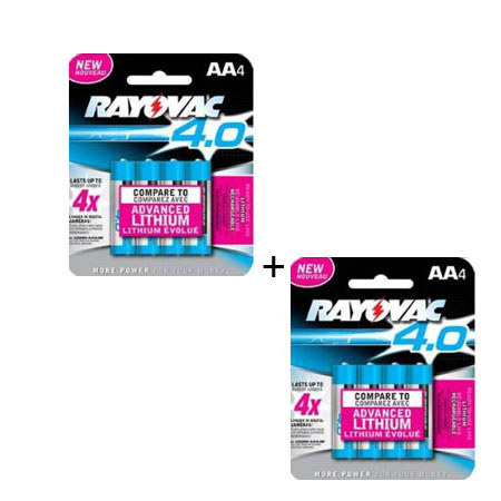Rayovac 4.0 Rechargable "AA" Batteries, 2 Packs of 4
